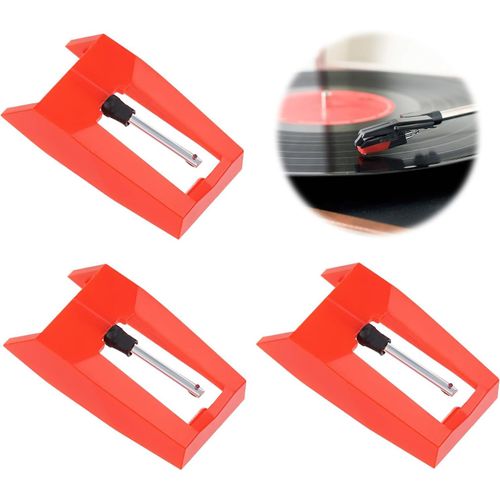 KYAOAYO-3 Pices Pointe De Lecture Tourne-Disque Aiguille, Universelles Remplacement Aiguille Pour Platine Vinyle, Platine Vinyle Aiguilles Pour Platine Diamant Pour Tourne Disque En Vinyle, Phonogra