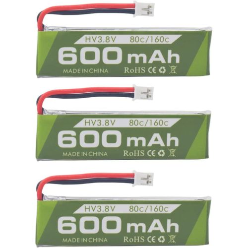 Kyaoayo-3pcs 1s 3.8v 80c 600mah Batterie Au Lithium & Connecteur De Prise Jst - Ph 2.0 Pour Cinewoop Tinyhawk Micro Fpv Racing Drone Rc Batterie Hlicoptre