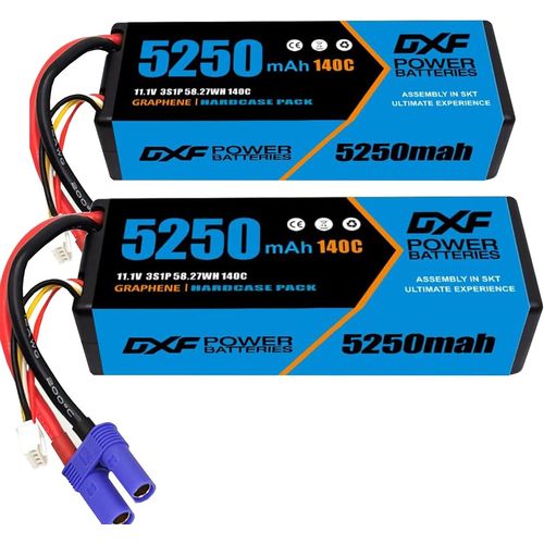 KYAOAYO-3S Lipo Batterie 5250Mah 11.1V 140C Rc Batterie Coque Rigide Avec Prise Ec5 Pour Rc Voiture Camion Rservoir Bateau Rc Avion Avion Quadcopter Hlicoptre (2 Pcs)