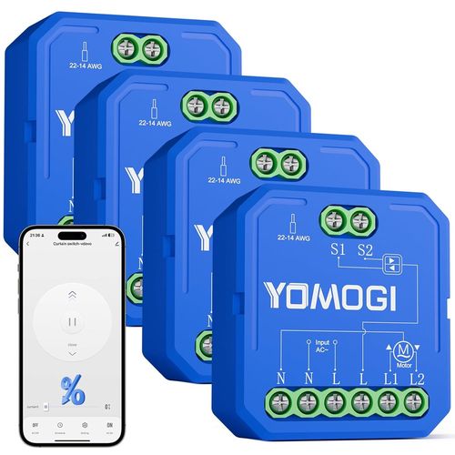KYAOAYO-4 Pack Module Volet Roulant Connect, Module Interrupteur Pour Rideau Stores Wifi, Compatible Avec Alexa Google Home Pour Contrle  Distance, Pas De Tlcommande