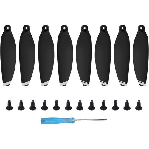 Kyaoayo-4 Paires 4726f Pliable Faible Bruit Vol Tranquille Hlice Remplacement Pour Mavic Mini Drone, Double Face Rayures Colores Hlice Lames(Noir Argent)