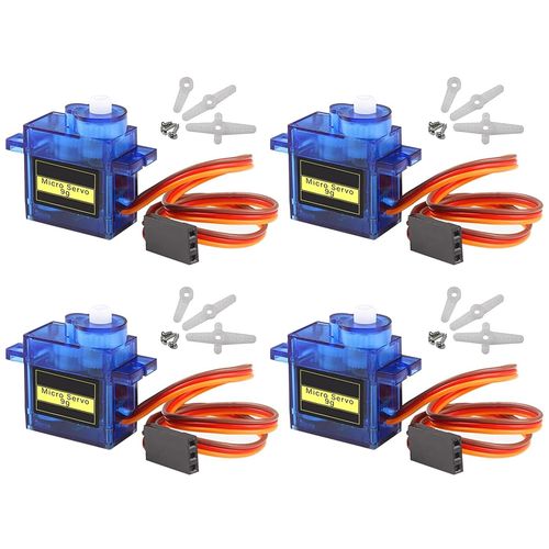 KYAOAYO-4 Pices 9G Kit De Moteur Micro Servomoteur Pour Bras De Robot Rc/Main/Marche Hlicoptre Avion Voiture Bateau Contrle Avec Cble, Mini Servos Projet Arduino