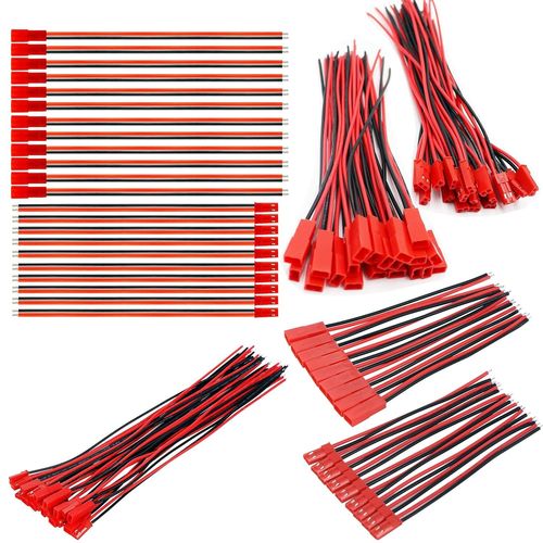 Kyaoayo-40 Paires De Broches (10/15/20/25 Cm) 22 Awg Connecteur Jst  2 Broches Fiche Mles Et Femelle Connecteur Fil De Cble Pour Bande De Lampes Led