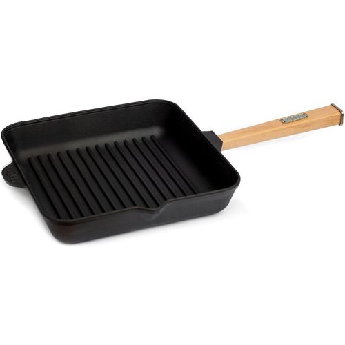Kyaoayo-4big.Fun Pole  Griller En Fonte Brizoll Avec Poigne Dvissable Induction (26 X 26 Cm) Pole  Frire Pole  Steak
