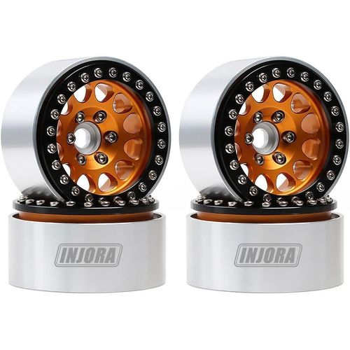 Kyaoayo-4pcs 1,9 Roue Pneus Beadlock Rc Jante En Mtal Pour 1:10 Rc Rock Crawler Axial Scx10 Pro Scx10 Ii Iii Trx4 D90 Vs4-10 Redcat Gen 8 7 Pro Enduro(Or)