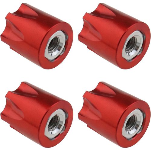 KYAOAYO-4Pcs crou De Jante De Roue Rc En Mtal Couvercle Central M4 Pour Vhicule Sur Chenilles 1/10 Rc Trx4 Axial Scx10 90046 D90 Mst, Rouge