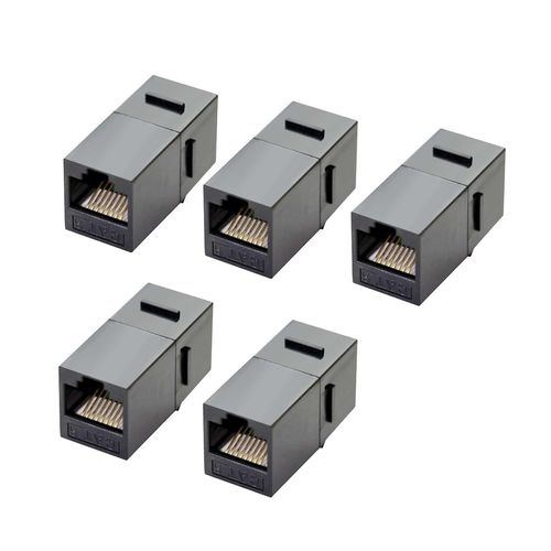KYAOAYO-5 Pices Coupleur Rj 45 Cat 6 Pr Ethernet, Cat 6 Rallonge Cable Ethernet 250 Mhz, Support 1000 Mbps, Direct Plug In, Convient Pour Tv Box, Router, Pc, Network Cable