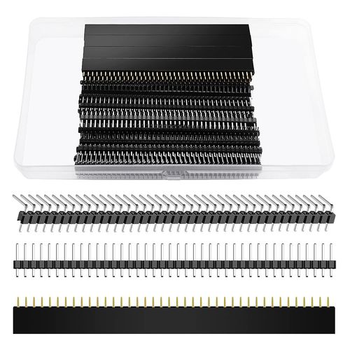 KYAOAYO-50 Pices 3 Types Connecteur Mle Et Femelle  40 Broches 2.54 Mm Unique Range, Mle Et Femelle Pin Header Socket Connecteur, Pour Arduino Prototype Shield