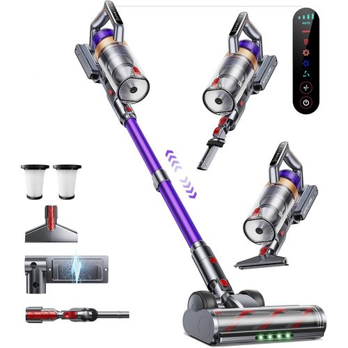 Kyaoayo-550w Aspirateur Balai Sans Fil 45kpa/60 Mins Mode Auto Aspirateur Sans Fil Puissant Avec Affichage Led-1,8l Aspirateur Balai Debout Pour Poils D'animaux/Sols Durs/Tapis,2025 Fonction Siphon