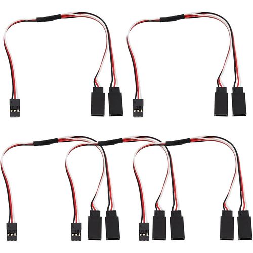 KYAOAYO-5Pcs Rpartiteur De Cble D'Extension Servo  3 Broches Connecteur Y Mle  Femelle Fil De Cordon Servo Rc Compatible Avec Futaba Jr Rc Voitures/Bateaux/Avions/Hlicoptres