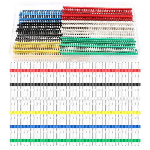 KYAOAYO-60 Pices 6 Couleurs Connecteur Mle 40 Broches 2.54Mm Unique Range, Mle Pin Header Socket Connecteur, 2.54Mm Pitch Straight Single Row Header Connector, Pour Arduino Prototype Shield