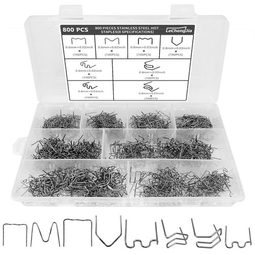 Kyaoayo-800 Pcs Agrafes C S, Soudure Agrafe En Acier Inoxydable, 6 Types Baguettes De Soudage Agrafes C S, Soudure Agrafe Plastique Pour Rparation De Pare-Chocs De Voiture, Soudage De Carrosserie