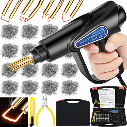 KYAOAYO-80W Soudage Plastique Machine,Kit De Rparation Avec 800Pcs 6 Sortes Agrafeuse Chaud,Soudure Plastique,Rparation De Pistolet De Soudeur, Soudeuse Pour Rparation De Pare-Chocs De Voiture.