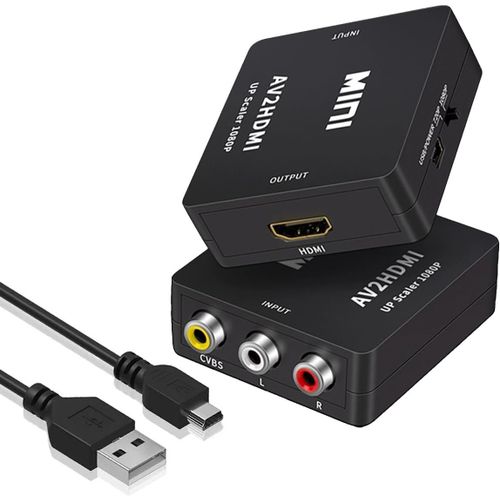 KYAOAYO-Adaptateur Rca Vers Hdmi Digitpro Convertisseur Rca Vers Hdmi Mini Av R-Ca Cvbs Hd-Mi,1080P Adaptateur Hdmi Adaptateur Peritel Hdmi Supporte Pal/Ntsc Composite Cvbs Pour Camra,Xbox,Ps2,3