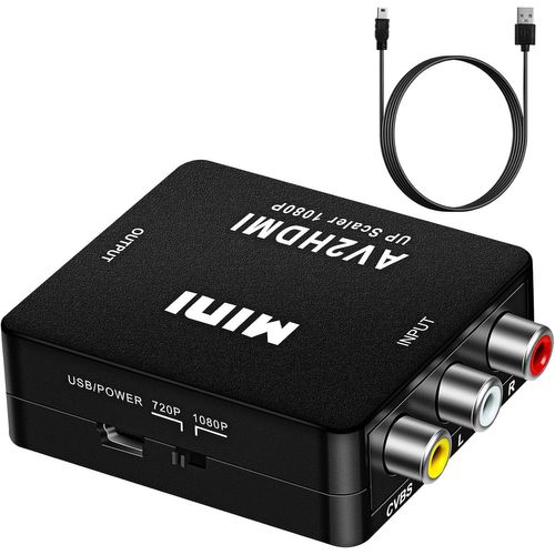 KYAOAYO-Adaptateur Rca Vers Hdmi, Mini Av Rca Cvbs Vers Hdmi Vido Audio Convertisseurs, Support 720 1080P Pour Pc Xbox Ps3 Ps2 Tv Stb Vhs Dvd Vcr Camra