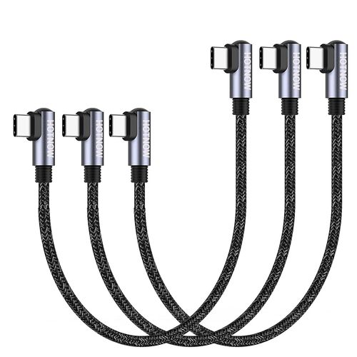 KYAOAYO-Angle Droit Usb C Vers C Cble 15Cm 3 Pices,Court 0,15 M Cble De Chargeur Usb Type C 65W Charge Rapide Pour Iphone 15/16, Alimentation Mobile Et Priphriques Usb-C