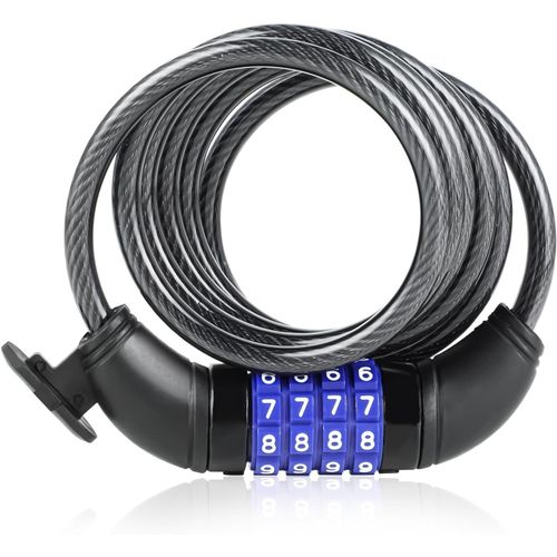 Kyaoayo-Antivol De Vlo  4 Chiffres, Cadenas  Code De Vlo 8 X 1500 Mm, Aus Starkem Und Langlebigem E N, Diebstahlsicheres Fahrradkettenschloss Mit Code, Fahrradzubehr, Tren, Zune, Fahrradschls