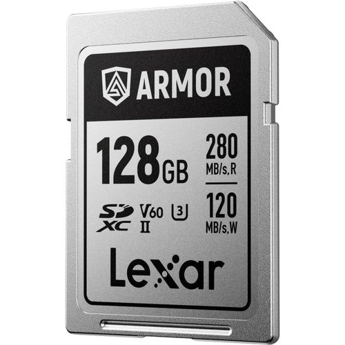 KYAOAYO-Armor Silver Pro Carte Sd 128 Go, Carte Mmoire Sd Uhs-Ii, Acier Inoxydable, C10, U3, V60, Vido Uhd 6K, Jusqu' 280 Mo/S En Lecture, 120 Mo/S En criture, Carte Sdxc Pour Reflex Numrique