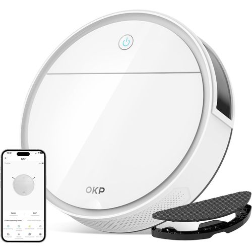 KYAOAYO-Aspirateur Robot K5 Pro, 5000Pa, Contrle Avec Wifi/App/Alexa, Chargement Automatique, Autonomie De 150 Minutes, Robot Aspirateur Laveur 2 En 1, Idal Pour Les Poussire, Poils D'Animaux, Che