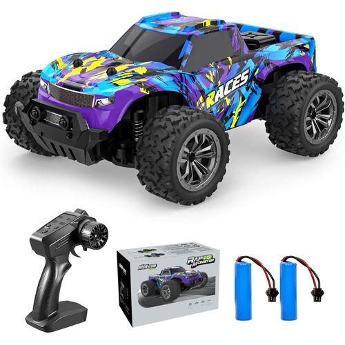 Kyaoayo-At1 Voiture Tlcommande, 1:20 Rc Voiture Telecommand Tout Terrain Adulte 20km/H, 2wd 2.4ghz 60 Mins D'autonomie Avec 2 Piles, Cadeau Pour Garons Filles Enfants, Violet