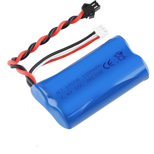 Kyaoayo-Batterie Lipo 1500mah 7.4v 2s | Compatible Avec Rc U12a S033g Q1 H101 | Charge Rapide Pour Rc Toys, Boat, Auto, Drone | Connecteur Sm-2p, Bleu