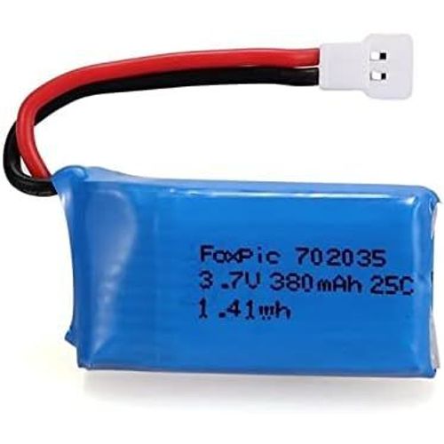 Kyaoayo-Batterie Lipo 3.7v 380mah Pour Drone Fpv H107d H107c | Dimensions 38x20x7mm, Poids 12g | Compatible Avec Mini Servomoteur, Esc Crawler, Bleu