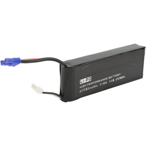 Kyaoayo-Batterie Lipo 7,4 V, Batterie Lipo 7,4 V Noire 10c 2700 Mah Femelle Ec2 Prise Stable Prcise Rc Drone Lipo Batterie Pour Remplacement De Rparation
