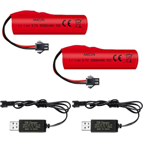 Kyaoayo-Batterie Lithium-Ion 3.7v 3000mah Avec Prise Sm-2p Et Cble De Charge Usb, Convient Pour Les Voitures De42, De44, De45, De68 Rc, Voiture  La Drive, Camion, Jouets, Batteries De Course Hors