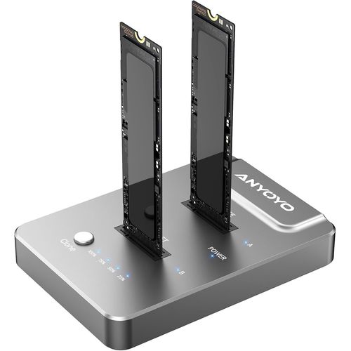 KYAOAYO-Botier Nvme M.2 Clone Ssd - Station De Clonage Hors Ligne Dual Bay 10 Gbps