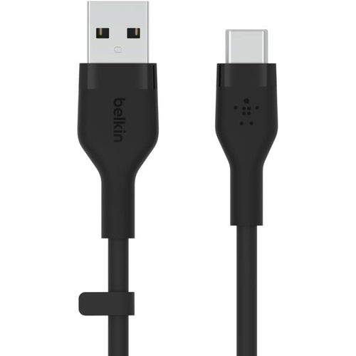 KYAOAYO-Boostcharge Flex Cble Usb-C Vers Usb-A En Silicone, Certifi Usb-If, Cble Usb C Pour Iphone 16, Iphone 15, Samsung Galaxy S24, S23, S22, Ipad, Macbook, Note, Google Pixel, Etc, 3 M, Noir