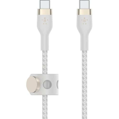 KYAOAYO-Boostcharge Pro Flex Cble  Gaine Tresse Usb-C Vers Usb-C, Certifi Usb-If, Recharge Power Delivery, Cble Usb C Pour Iphone 16, 15, Macbook, Ipad Pro, Galaxy S24, Pixel, Etc, 1 M, Blanc