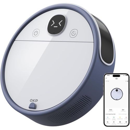 KYAOAYO-C5 Aspirateur Robot Appels Vido En Direct Et Border Strip Silencieux Auto-Charge Robot Aspirateur Contrle Via App Et Alexa, Idal Pour Poils D'Animaux