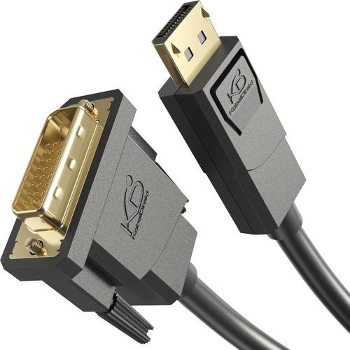 KYAOAYO-Cble Adaptateur Displayport-Dvi  2M (Dual Link/24+1, Displayport Dual-Mode/Dp++, 1080P/Full Hd  60Hz, Cble Vido Numrique Actif, Pour Relier Un Pc Et Un cran Dvi, Noir)