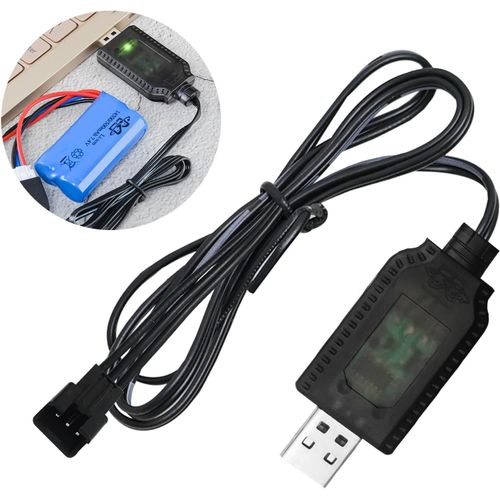 Kyaoayo-Cble Chargeur Usb Universel Avec Connecteur Sm-3p Pour Batterie Lipo 2s 7.4v - Compatible Avec Voiture, Bateau, Drone, Avions Rc Et Autres Jouets Tlcommands