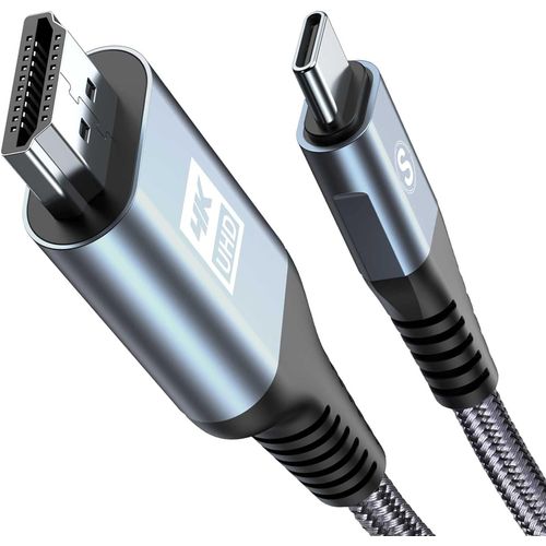 KYAOAYO-Cable Hdmi Usb C 2M, Adaptateur Usb Type C Vers Hdmi 4K Uhd(Compatible Thunderbolt 3/4) Pour Iphone 15/16 Pro, Pour Macbook/Ipad Pro/Air, Samsung Galaxy S25 S24 S23 Au S8/Surface/Xps Etc.
