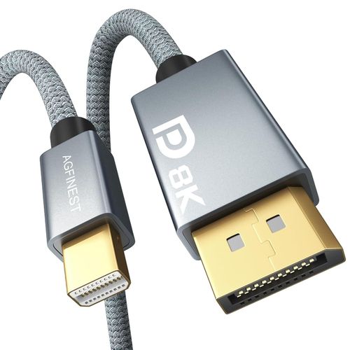 KYAOAYO-Cble Mini Displayport Vers Displayport 1.4, 8K Mini Dp Vers Dp [ 8K60Hz 4K144Hz/120Hz 2K240Hz] Hdr G-Sync Freesync Thunderbolt 2 Cble Dp Pour Mac/Imac/Laptops/Tv/Projecteur(1M)