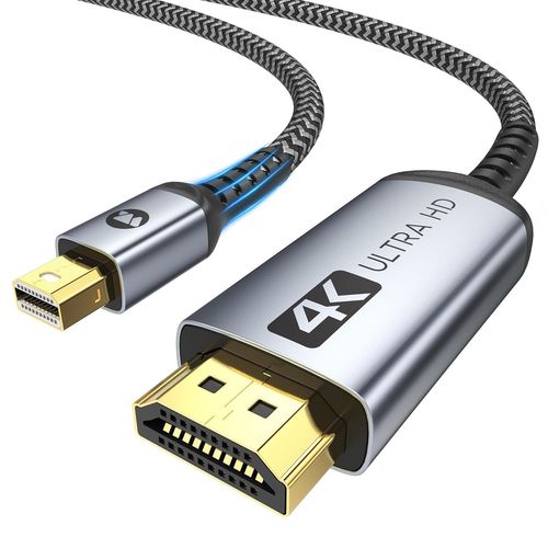 KYAOAYO-Cble Mini Displayport Vers Hdmi, 4K Thunderbolt Hdmi [Uhd, 2K 60Hz, 1080P 120Hz] Mini Dp Vers Hdmi 1M. Compatible Avec Macbook Air/Pro, Mac Mini, Imac, Surface Pro, Moniteur/Projecteur/Tv