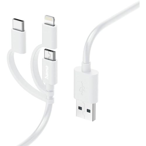 KYAOAYO-Cble Multi Usb Lightning (Cable De Charge Multi, 3En1, Usb-A/Micro-Usb/Usb-C, Lightning, 1 M, Certifi Mfi, Cble Usb Universel Iphones Ipads Ipods Samsung Galaxy, Huawei, Xiaomi) Blanc