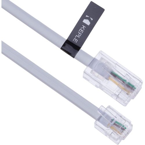 KYAOAYO-Cble Rj11 Vers Rj45 De 3 M Pour Modem Ethernet, Donnes, Tlphone, Cble De Raccordement Asdl, Connecteur Internet Bt Haut Dbit 6P4C Vers 8P8C Plat Compatible Avec Modem, Routeur (Blanc)