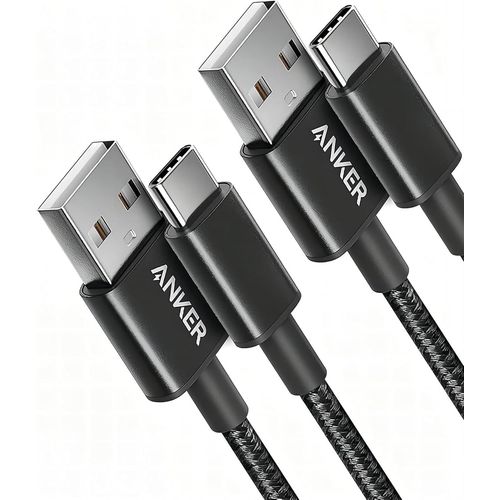 KYAOAYO-Cable Usb C, Lot De 2 Cables De Charge Usb-A Vers Usb-C, 331 Usb C Vers Usb 2.0 Double Tress, En Nylon De Type C, Pour Iphone 16/16 Plus/16 Pro/16 Pro Samsung Galaxy S10 S10+, Lg V30(0,9M)