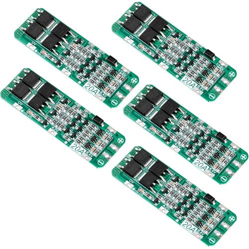 KYAOAYO-Carte Pcb Bms De Protection De Batterie Au Lithium De 12.6V 20A 3S Pour Batterie De Cellules De Batterie Li-Ion Lipo (Paquet De 5)