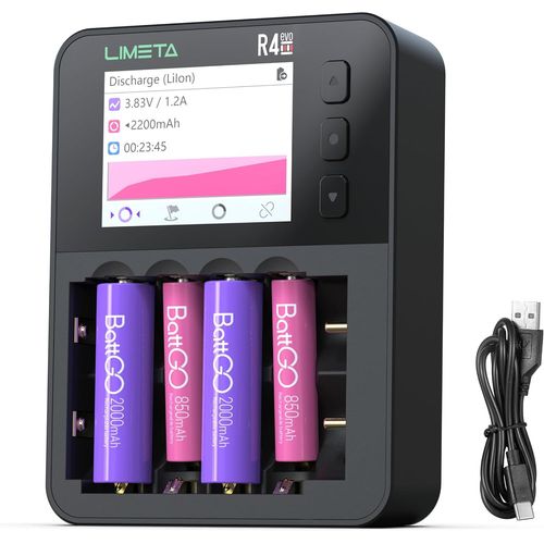 KYAOAYO-Chargeur De Batterie Intelligent Pour Piles Aa/Aaa, 6 Emplacements Avec cran Lcd Hd, Chargeur Rapide Pour Batterie 18650, Sortie Type-C Qc3.0, Fonction De Charge Et De Dcharge Cyclic