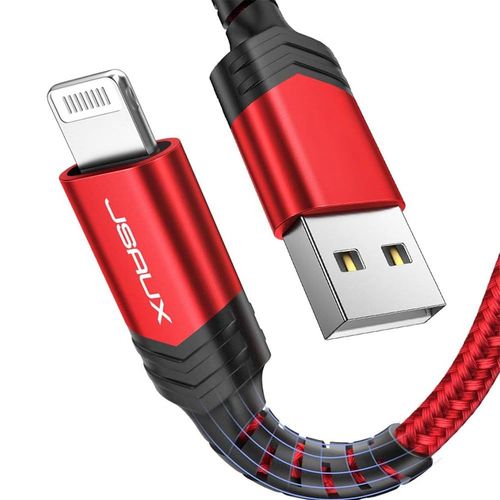 Kyaoayo-Chargeur Iphone 1.2m [Certifi Mfi C89] Durable Cable Iphone Lightning En Nylon Ultra Rsistant Compatible Avec Iphone 11, Xs Xs Xr, X 8/8plus, 7/7plus, 6s/6splus, 6/6plus,Ipad-Rouge