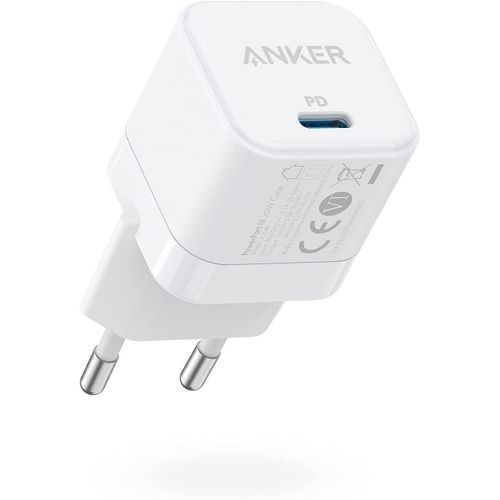 Kyaoayo-Chargeur Iphone Powerport Iii Bloc D'alimentation Usb C 20 W Pour Charge Rapide, Compatible Avec Iphone 15/14/13/12, Galaxy, Pixel 4/3, Ipad/Ipad Mini, Blanc (Cble De Charge Non Inclus)