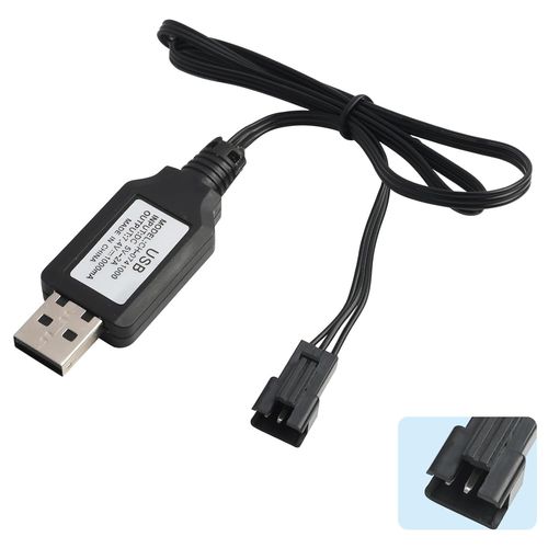 Kyaoayo-Chargeur Lipo,Usb Chargeur Cble Rc Universel Avec Connecteur Sm-3p Plug Pour 2s 7.4v Lipo Batterie,Compatible Avec Voitures Rc, Bateaux Rc, Drones Rc, Avions Rc Et Autres Jouets Tlcommand