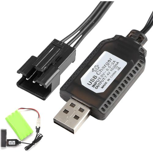 Kyaoayo-Chargeur Usb Universel Rc Avec Connecteur Sm-3p, Chargeur Batterie Lipo Pour Batterie Lipo 2s 7.4v - Compatible Voiture Rc, Drone Rc, Bateau Rc, Avion Rc Et Jouets Tlcommands - Indicateur