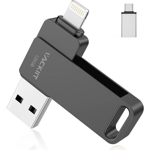 KYAOAYO-Cle Usb 128 Go Pour Iphone Apple Certifi Lightning, Cl Type C Photo Stick Usb 3.0 Flash Drive Stockage Externe Mmoria Pour Ipad Mac Ios Android Pc Avec Mfi Lightning,Usb 3.0,Type C