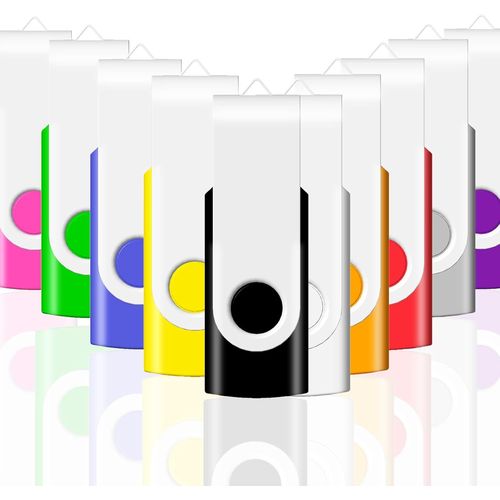 KYAOAYO-Cl Usb 4 Go Lot De 10, 4Go Clef Usb Paquet De 10, 4Gb Usb Cl Pivotante Flash Drive Usb2.0, Cl De Disque Gig Stick, 4 Gb, 4 Go, Multicolores
