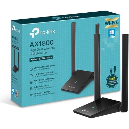KYAOAYO-Cl Wifi 6 Puissante Ax1800 Archer Tx20U Plus, Adaptateur Rseau Sans Fil Avec 2,4 Ghz, 5 Ghz, Antennes Doubles Bande 5 Dbi, Wpa3, Windows 11/10