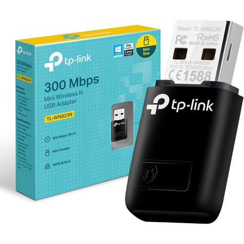 KYAOAYO-Cl Wifi Puissante N300 Mbps, Mini Adaptateur Usb Wifi, Dongle Wifi, Bouton Wps, Compatible Avec Windows 11/10/8.1/8/7/Xp, Mac Os 10.15 Et Versions Antrieures, Linux , Noir, Tl-Wn823N